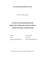 Vai trò của hội liên hiệp phụ nữ trong phát triển kinh tế hộ gia đình ở huyện yên phong tỉnh bắc ninh luận văn thạc sĩ kinh tế nông nghiệp 