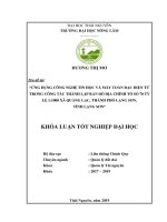 Ứng dụng công nghệ tin học và máy toàn đạc điện tử trong công tác thành lập bản đồ địa chính tờ số 70 tỷ lệ 1 1000 xã quảng lạc thành phố lạng sơn tỉnh lạng sơn 