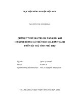 Quản lý thuế giá trị gia tăng đối với hộ kinh doanh cá thể trên địa bàn thành phố việt trì tỉnh phú thọ luận văn thạc sĩ kinh tế nông nghiệp 