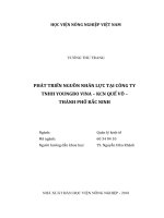 Phát triển nguồn nhân lực tại công ty TNHH yougbo vina khu công nghiệp quế võ thành phố bắc ninh luận văn thạc sĩ kinh tế nông nghiệp 