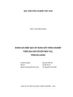 Đánh giá hiệu quả sử dụng đất nông nghiệp trên địa bàn huyện mèo vạc tỉnh hà giang luận văn thạc sĩ kinh tế nông nghiệp 