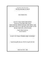 Quản lý hoạt động bồi dưỡng năng lực dạy học môn toán theo chương trình giáo dục phổ thông mới cho giáo viên ở các trường trung học cơ sở huyện trấn yên, tỉnh yên bái​ 