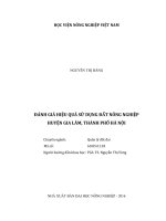 Đánh giá hiệu quả sử dụng đất nông nghiệp huyện gia lâm thành phố hà nội luận văn thạc sĩ kinh tế nông nghiệp 