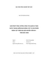 Giải pháp tăng cường công tác quản lý nhà nước trong kiểm dịch động vật và sản phẩm động vật trên địa bàn huyện tiên du tỉnh bắc ninh luận văn thạc sĩ kinh tế nông nghiệp 