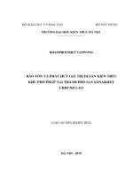 Luận án tiến sĩ bảo tồn và phát huy giá trị di sản kiến trúc khu phố pháp tại thành phố savannakhet CHDCND lào 