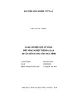 Đánh giá hiệu quả sử dụng đất nông nghiệp trên địa bàn huyện kiến xương tỉnh thái bình luận văn thạc sĩ kinh tế nông nghiệp 