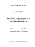 Xây dựng cơ sở dữ liệu địa chính phục vụ công tác quản lý đất đai xã võ lao huyện thanh ba tỉnh phú thọ luận văn thạc sĩ kinh tế nông nghiệp 