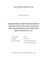 Tình hình nhiễm và một số đặc tính sinh học của virus cúm gia cầm a h5n1 và h5n6 tại một số chợ buôn bán gia cầm thuộc tỉnh quảng nam năm 2016 2017 luận văn thạc sĩ nông nghiệp 