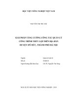 Giải pháp tăng cường công tác quản lý công trình thủy lợi trên địa bàn huyện mỹ đức thành phố hà nội luận văn thạc sĩ kinh tế nông nghiệp 