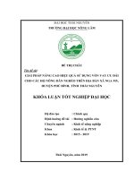 Giải pháp nâng cao hiệu quả sử dụng vốn vay ưu đãi cho các hộ nông dân nghèo trên địa bàn xã nga my, huyện phú bình, tỉnh thái nguyên​ 