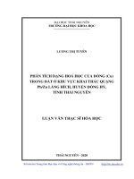 Phân tích dạng hóa học của đồng (cu) trong đất ở khu vực khai thác quặng pb zn làng hích 