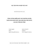 Tăng cường kiểm soát chi thường xuyên ngân sách nhà nước qua kho bạc nhà nước can lộc tỉnh hà tĩnh luận văn thạc sĩ kinh tế nông nghiệp 