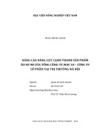 Nâng cao năng lực cạnh tranh sản phẩm áo sơ mi của tổng công ty may 10 công ty cổ phần tại thị trường hà nội luận văn thạc sĩ kinh tế nông nghiệp 