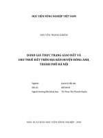 Đánh giá thực trạng giao đất và cho thuê đất trên địa bàn huyện đông anh thành phố hà nội luận văn thạc sĩ kinh tế nông nghiệp 