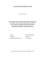 Giải pháp tăng cường khả năng tiếp cận nước sạch của hộ dân trên địa bàn huyện sơn động tỉnh bắc giang luận văn thạc sĩ kinh tế nông nghiệp 