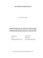 Đánh giá hiệu quả sử dụng đất nông nghiệp trên địa bàn huyện thạch hà tỉnh hà tĩnh luận văn thạc sĩ kinh tế nông nghiệp 