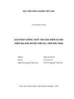 Giải pháp chống thất thu bảo hiểm xã hội trên địa bàn huyện tiên du tỉnh bắc ninh luận văn thạc sĩ kinh tế nông nghiệp 