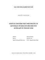Đánh giá tình hình thực hiện phương án quy hoạch sử dụng đất đến năm 2020 huyện quế võ tỉnh bắc ninh luận văn thạc sĩ kinh tế nông nghiệp 