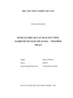 Đánh giá hiệu quả sử dụng đất nông nghiệp huyện thuận bắc tỉnh bình thuận luận văn thạc sĩ kinh tế nông nghiệp 