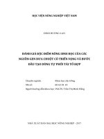 Đánh giá đặc điểm nông sinh học của các nguồn gen dưa chuột có triển vọng và bước đầu tạo dòng tự phối tái tổ hợp luận văn thạc sĩ nông nghiệp 