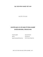 Chuyển dịch cơ cấu kinh tế nông nghiệp huyện kim bảng tỉnh hà nam luận văn thạc sĩ kinh tế nông nghiệp 