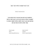 Giải pháp đẩy mạnh thanh toán không dùng tiền mặt tại ngân hàng nông nghiệp và phát triển nông thôn việt nam chi nhánh huyện đoan hùng phú thọ luận văn thạc sĩ kinh tế nông nghiệp 