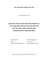 Giải pháp tăng cường huy động nguồn lực của cộng đồng trong xây dựng kết cấu hạ tầng nông thôn trên địa bàn huyện kim sơn tỉnh ninh bình luận văn thạc sĩ kinh tế nông nghiệp 