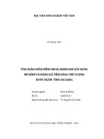 Ứng dụng phần mềm visual modflow xây dựng mô hình và đánh giá tiềm năng trữ lượng nước ngầm tỉnh an giang luận văn thạc sĩ kinh tế nông nghiệp 