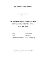 Giải pháp nâng cao chất lượng lao động xuất khẩu của huyện đông hưng tỉnh thái bình luận văn thạc sĩ kinh tế nông nghiệp 