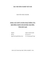 Nâng cao chất lượng hoạt động của hội đồng nhân dân huyện chợ đồn tỉnh bắc kạn luận văn thạc sĩ kinh tế nông nghiệp 