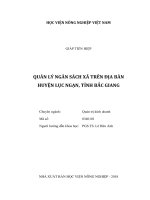 Quản lý ngân sách xã trên địa bàn huyện lục ngạn tỉnh bắc giang luận văn thạc sĩ kinh tế nông nghiệp 