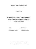 Giải pháp chất lượng cán bộ công chức khối cơ quan dân đảng huyện mỹ đức thành phố hà nội luận văn thạc sĩ kinh tế nông nghiệp 