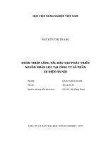 Hoàn thiện công tác đào tạo phát triển nguồn nhân lực tại công ty cổ phần xe điện hà nội luận văn thạc sĩ kinh tế nông nghiệp 