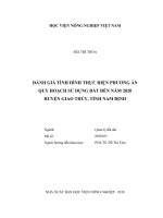 Đánh giá tình hình thực hiện phương án quy hoạch sử dụng đất đến năm 2020 huyện giao thủy tỉnh nam định luận văn thạc sĩ kinh tế nông nghiệp 