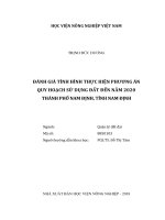 Đánh giá tình hình thực hiện phương án quy hoạch sử dụng đất đến năm 2020 thành phố nam định tỉnh nam định luận văn thạc sĩ kinh tế nông nghiệp 
