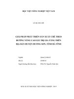 Giải pháp phát triển sản xuất chè theo hướng nâng cao giá trị gia tăng trên địa bàn huyện hương sơn tỉnh hà tĩnh luận văn thạc sĩ kinh tế nông nghiệp 