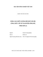 Nâng cao chất lượng đội ngũ cán bộ công chức cấp xã tại huyện sông mã tỉnh sơn la luận văn thạc sĩ kinh tế nông nghiệp 