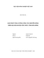 Giải pháp tăng cường công tác khuyến nông trên địa bàn huyện yên thủy tỉnh hòa bình luận văn thạc sĩ kinh tế nông nghiệp 