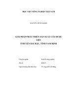 Giải pháp phát triển sản xuất cây dược liệu ở huyện hải hậu tỉnh nam định luận văn thạc sĩ kinh tế nông nghiệp 