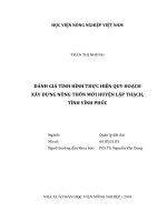 Đánh giá tình hình thực hiện quy hoạch xây dựng nông thôn mới huyện lập thạch tỉnh vĩnh phúc luận văn thạc sĩ kinh tế nông nghiệp 