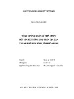 Tăng cường quản lý nhà nước đối với hệ thống chợ trên địa bàn thành phố hòa bình tỉnh hòa bình luận văn thạc sĩ kinh tế nông nghiệp 