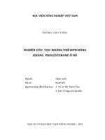 Nghiên cứu tạo kháng thể đơn dòng kháng progesterone ở bò luận văn thạc sĩ nông nghiệp 