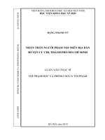 NHÂN THÂN NGƯỜI PHẠM tội TRÊN địa bàn HUYỆN củ CHI, THÀNH PHỐ hồ CHÍ MINH 