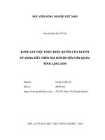 Đánh giá việc thực hiện quyền của người sử dụng đất trên địa bàn huyện văn quan tỉnh lạng sơn luận văn thạc sĩ kinh tế nông nghiệp 