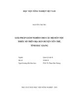 Giải pháp giảm nghèo cho các hộ dân tộc thiểu số trên địa bàn huyện yên thế tỉnh bắc giang luận văn thạc sĩ kinh tế nông nghiệp 