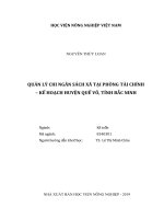 Quản lý chi ngân sách xã tại phòng tài chính kế hoạch huyện quế võ tỉnh bắc ninh luận văn thạc sĩ kinh tế nông nghiệp 