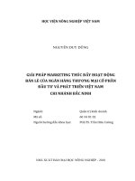 Giải pháp marketing thúc đẩy hoạt động bán lẻ của ngân hàng thương mại cổ phần đầu tư và phát triển việt nam chi nhánh bắc ninh luận văn thạc sĩ kinh tế nông nghiệp 