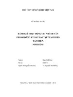 Đánh giá hoạt động chi nhánh văn phòng đăng ký đất đai tại thành phố tam điệp ninh bình luận văn thạc sĩ kinh tế nông nghiệp 