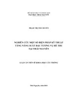 (Luận án tiến sĩ) nghiên cứu một số biện pháp kỹ thuật tăng năng suất đậu tương vụ hè thu tại thái nguyên