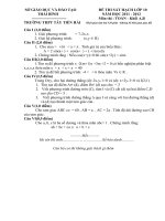 De thi sat hach lop 10 thpt tay tien hai 2011 2012